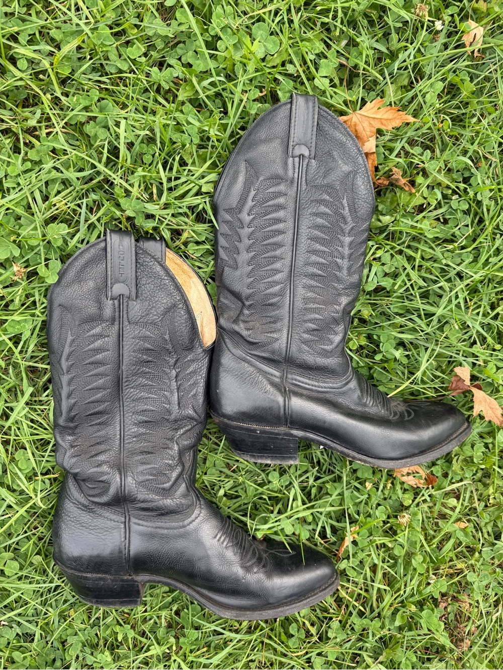 Vintage Boulet Black Leather Western Combat Boots - Unbranded - Picture 2 of 10